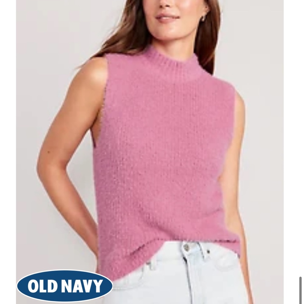 Hot Pink Mock Neck Eyelash Sweater